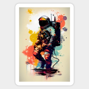 Colorful astronaut illustration Sticker